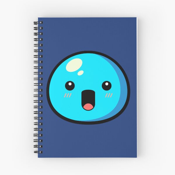 Item preview, Cute Kawaii Blue Slime Face Illustration designed and sold by Kubala Designs.