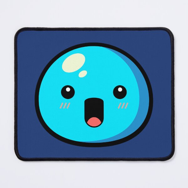 Item preview, Cute Kawaii Blue Slime Face Illustration designed and sold by Kubala Designs.