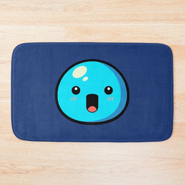 Item preview, Cute Kawaii Blue Slime Face Illustration designed and sold by Kubala Designs.