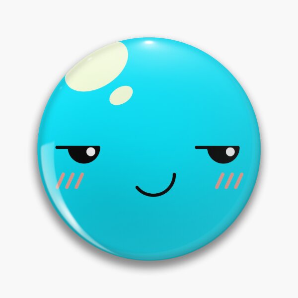 Item preview, Cute Kawaii Blue Slime Face Illustration designed and sold by Kubala Designs.