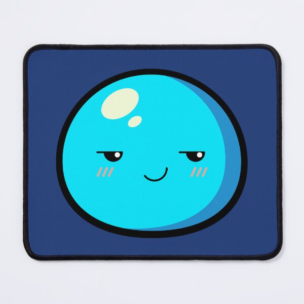 Item preview, Cute Kawaii Blue Slime Face Illustration designed and sold by Kubala Designs.