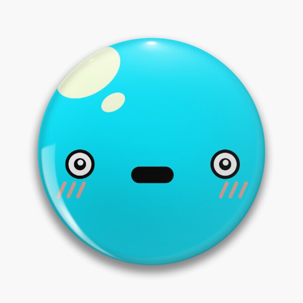 Item preview, Cute Kawaii Blue Slime Face Illustration designed and sold by Kubala Designs.