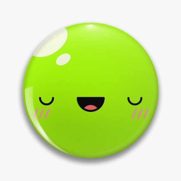 Item preview, Cute Kawaii Green Slime Face Illustration designed and sold by Kubala Designs.