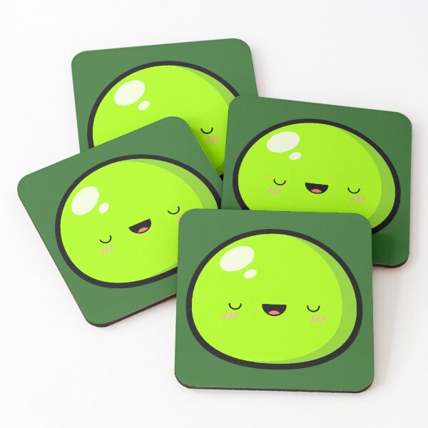 Item preview, Cute Kawaii Green Slime Face Illustration designed and sold by Kubala Designs.