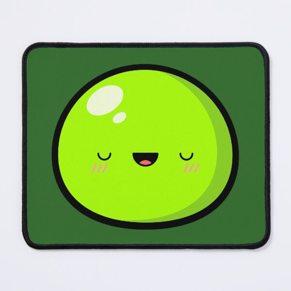 Item preview, Cute Kawaii Green Slime Face Illustration designed and sold by Kubala Designs.