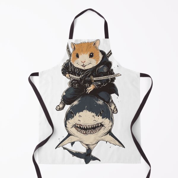 Item preview, Ninja Hamster Riding Shark Funny Samurai Animal Humor designed and sold by Madine Design.