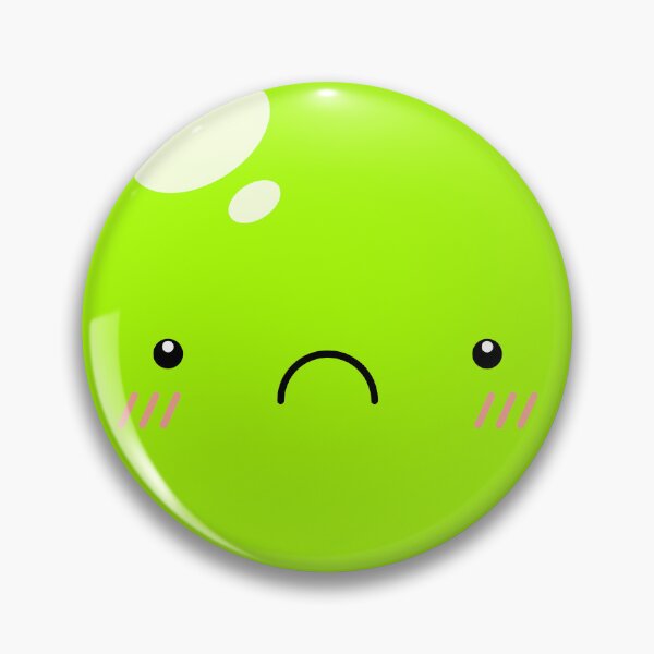 Item preview, Cute Kawaii Green Slime Face Illustration designed and sold by Kubala Designs.