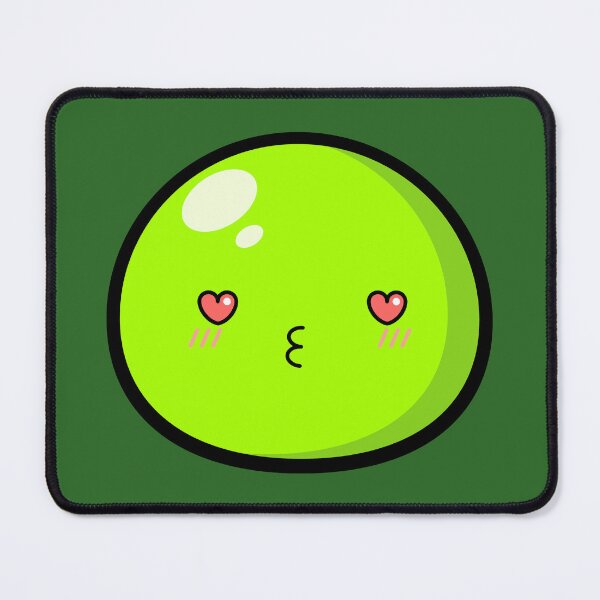 Item preview, Cute Kawaii Green Slime Face Illustration designed and sold by Kubala Designs.