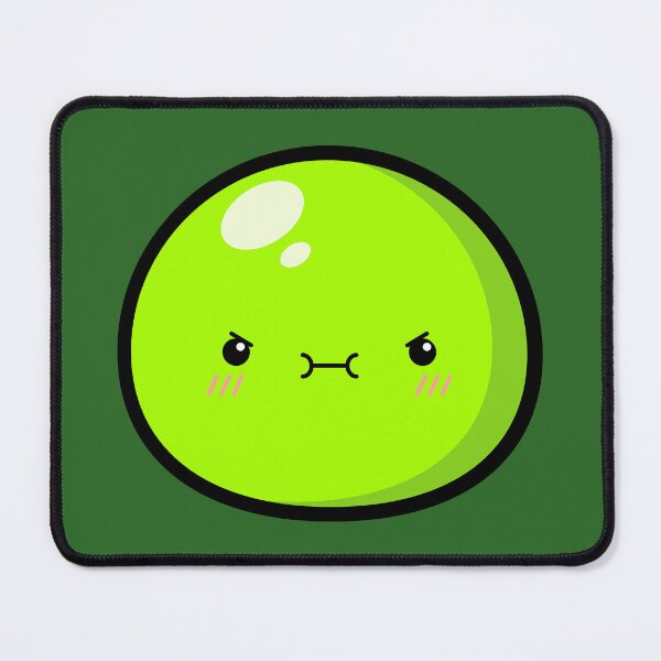 Item preview, Cute Kawaii Green Slime Face Illustration designed and sold by Kubala Designs.