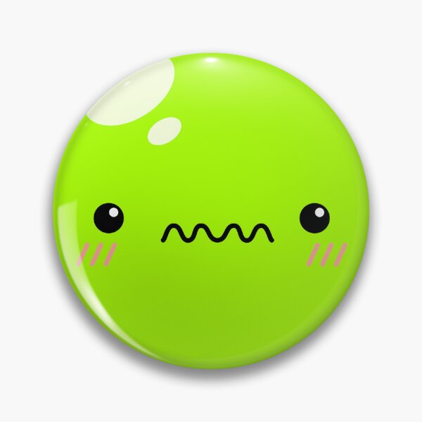 Item preview, Cute Kawaii Green Slime Face Illustration designed and sold by Kubala Designs.