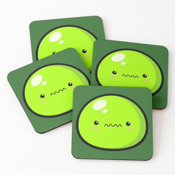 Item preview, Cute Kawaii Green Slime Face Illustration designed and sold by Kubala Designs.
