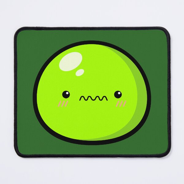 Item preview, Cute Kawaii Green Slime Face Illustration designed and sold by Kubala Designs.