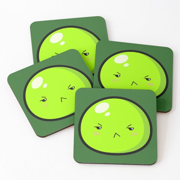 Item preview, Cute Kawaii Green Slime Face Illustration designed and sold by Kubala Designs.