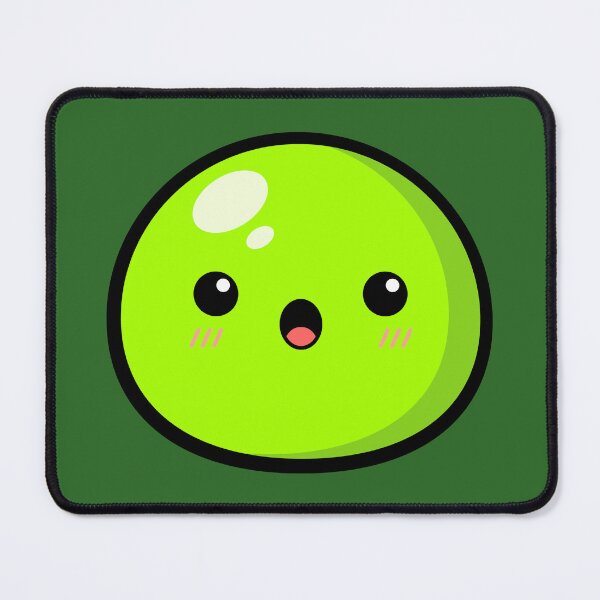 Item preview, Cute Kawaii Green Slime Face Illustration designed and sold by Kubala Designs.