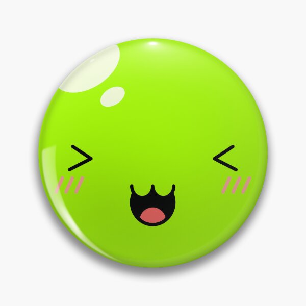 Item preview, Cute Kawaii Green Slime Face Illustration designed and sold by Kubala Designs.