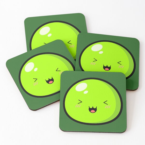 Item preview, Cute Kawaii Green Slime Face Illustration designed and sold by Kubala Designs.