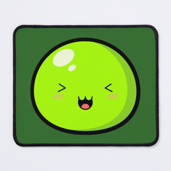Item preview, Cute Kawaii Green Slime Face Illustration designed and sold by Kubala Designs.