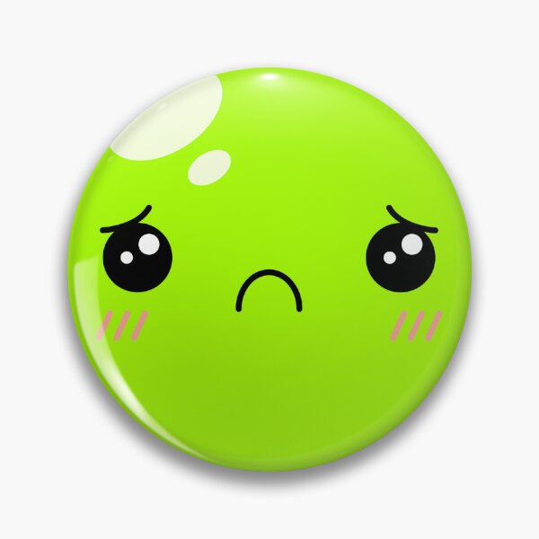 Item preview, Cute Kawaii Green Slime Face Illustration designed and sold by Kubala Designs.