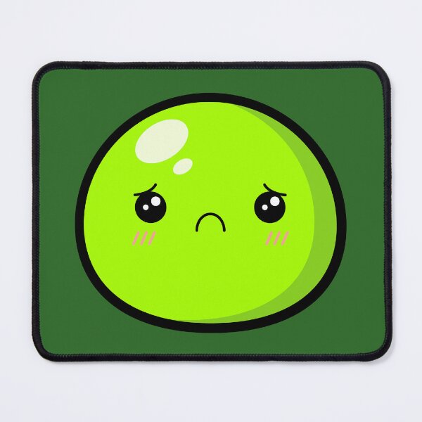 Item preview, Cute Kawaii Green Slime Face Illustration designed and sold by Kubala Designs.