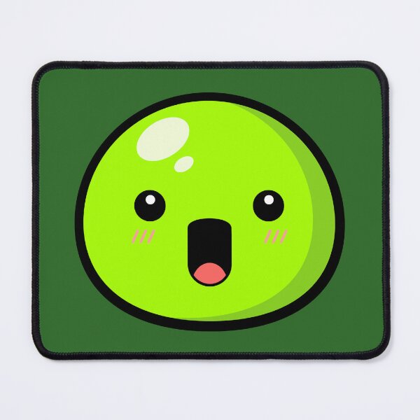 Item preview, Cute Kawaii Green Slime Face Illustration designed and sold by Kubala Designs.