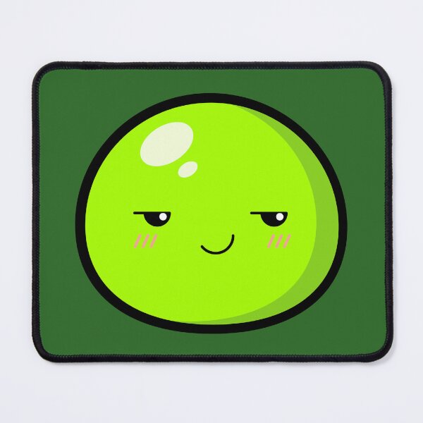 Item preview, Cute Kawaii Green Slime Face Illustration designed and sold by Kubala Designs.