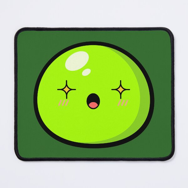 Item preview, Cute Kawaii Green Slime Face Illustration designed and sold by Kubala Designs.