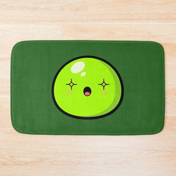 Item preview, Cute Kawaii Green Slime Face Illustration designed and sold by Kubala Designs.