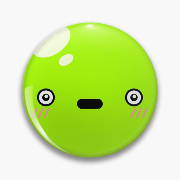 Item preview, Cute Kawaii Green Slime Face Illustration designed and sold by Kubala Designs.