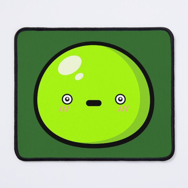 Item preview, Cute Kawaii Green Slime Face Illustration designed and sold by Kubala Designs.