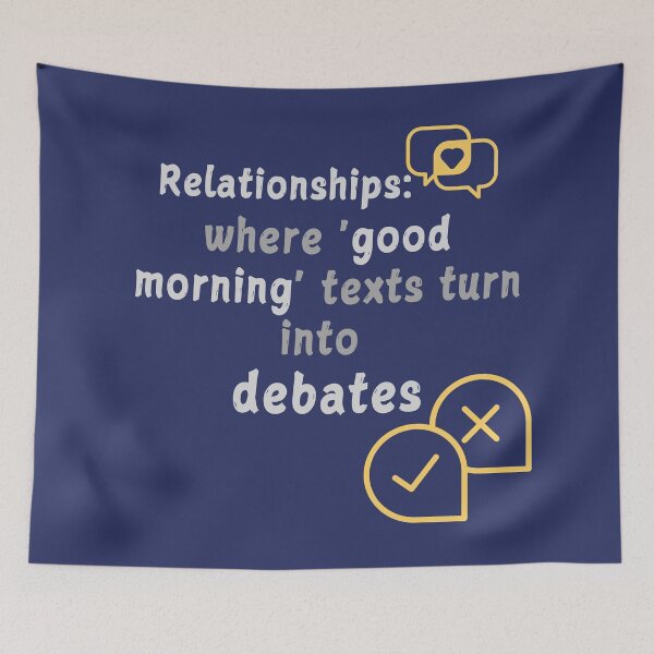 Item preview, Relationships-where 'good morning' texts turn into debates [Humor relationships Slogan] designed and sold by MerryCrown.