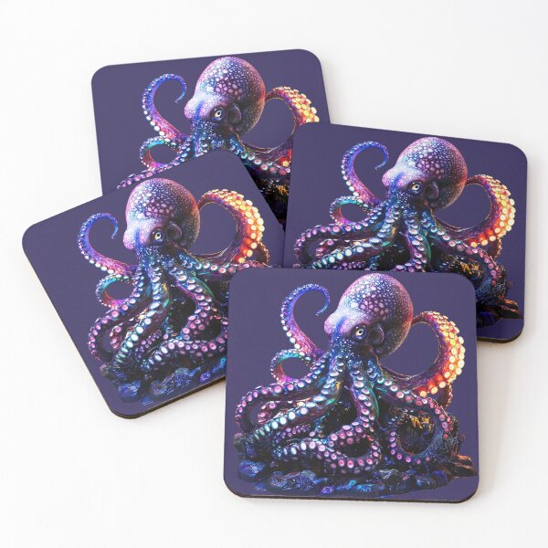 Item preview, Neon Cosmic Octopus with Glowing Tentacles designed and sold by PixelReverb.