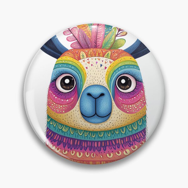 Item preview, Vibrant Llama Art Rainbow Animal Illustration Colorful Tribal Llama Whimsical Llama Portrait Festive Folk Art Llama designed and sold by Fernnieskillup.