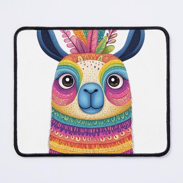 Item preview, Vibrant Llama Art Rainbow Animal Illustration Colorful Tribal Llama Whimsical Llama Portrait Festive Folk Art Llama designed and sold by Fernnieskillup.