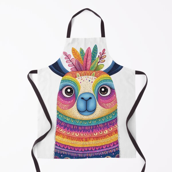 Item preview, Vibrant Llama Art Rainbow Animal Illustration Colorful Tribal Llama Whimsical Llama Portrait Festive Folk Art Llama designed and sold by Fernnieskillup.