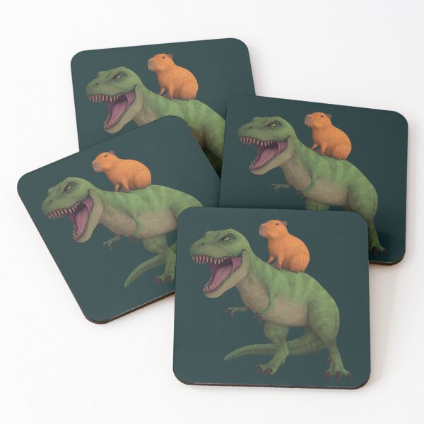 Item preview, Capybara Rides the T-Rex  designed and sold by Omar-Ero.