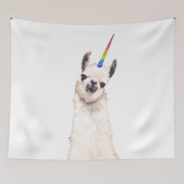 Item preview, Unicorn Llama in White designed and sold by bignosework.