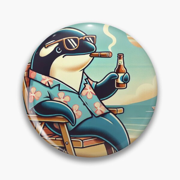 Item preview, Chill Orca Smoking & Sipping Beer | Fun Beach Vibes designed and sold by mkzmerch.