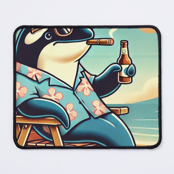 Item preview, Chill Orca Smoking & Sipping Beer | Fun Beach Vibes designed and sold by mkzmerch.
