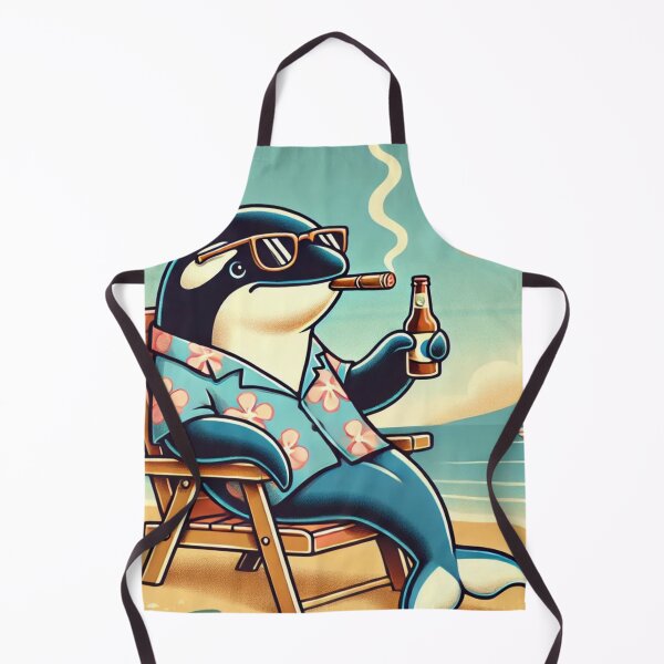 Item preview, Chill Orca Smoking & Sipping Beer | Fun Beach Vibes designed and sold by mkzmerch.