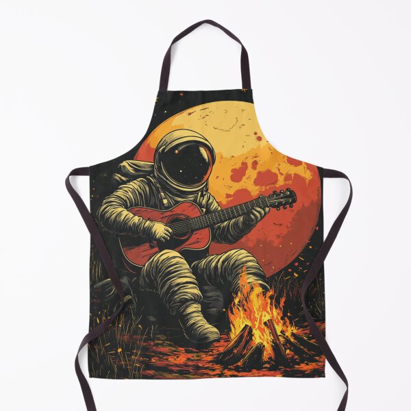 Item preview, Galaxy Astronaut Guitarist Campfire Red Moon designed and sold by GrinGalore.