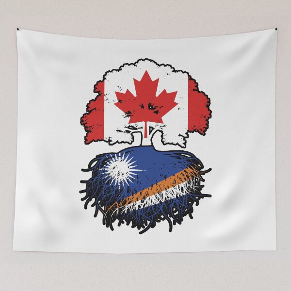 Aperçu de l'œuvre Drapeau des racines des arbres des îles Marshall, des îles Marshall, du Canada et des îles Marshall créée et vendue par FlagX.