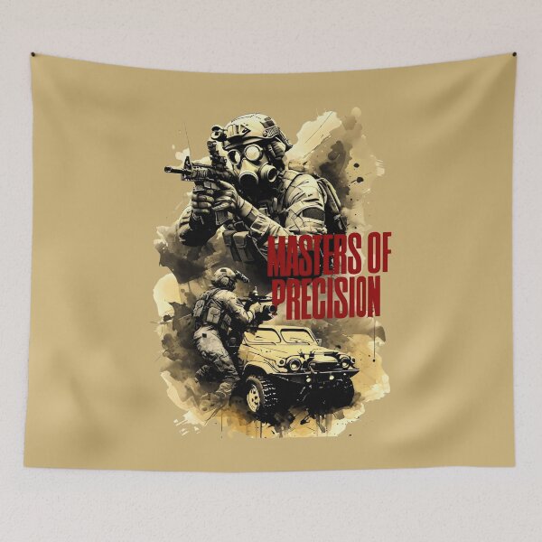 Item preview, MASTERS OF PRECISION - Sepia Warriors, Tactical Mastery, Unwavering Resolve designed and sold by SplashTastic.