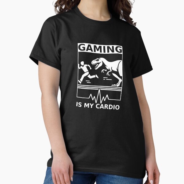 Artikel-Vorschau von Gaming ist mein Cardio - Dino Escape Design, designt und verkauft von GameLoreGifts.