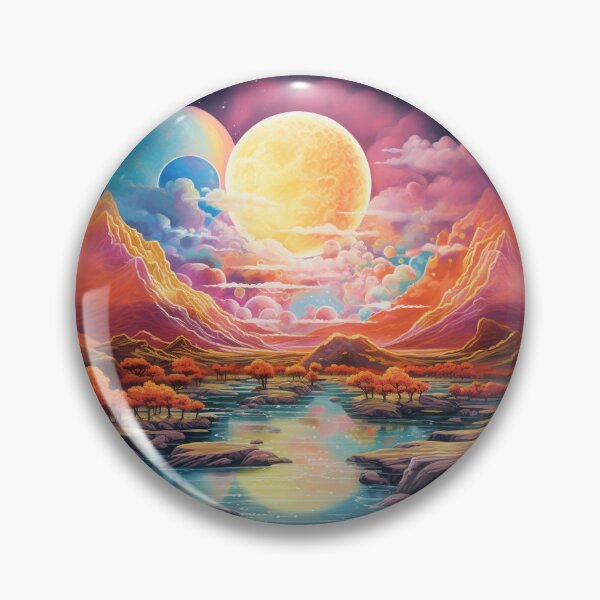 Item preview, Fantasy Surreal Universal View Colorful Landscape designed and sold by RainbowDoveShop.