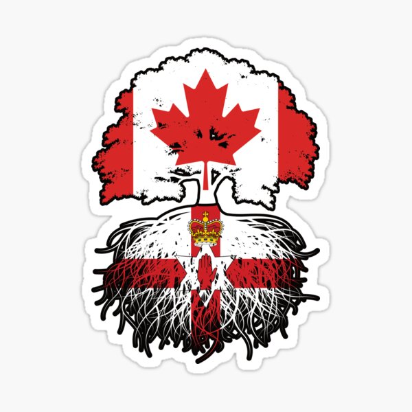 Vista previa del artículo con la obra «Irlanda del Norte Irlanda del Norte Canadá Canadá Raíces de árboles Bandera», diseñado y vendido por FlagX.