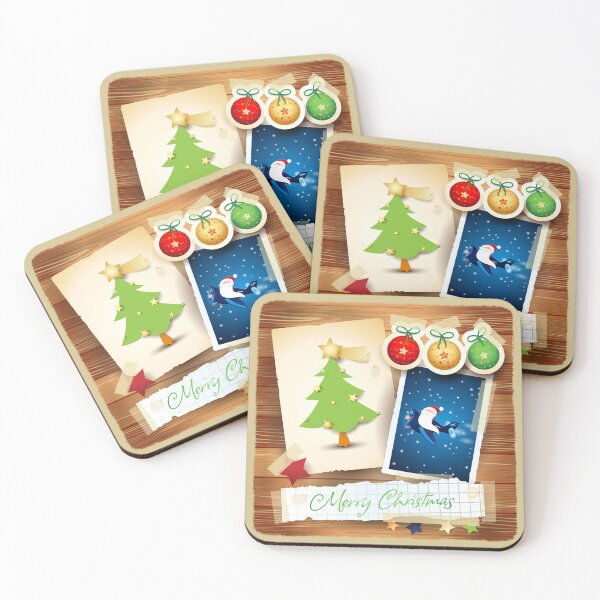 Item preview, Christmas background with tree and Santa designed and sold by LuisaVenturoli.