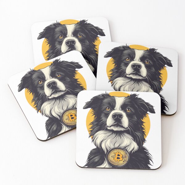 Item preview, Border Collie with Bitcoin  designed and sold by NicolasGlowArt.