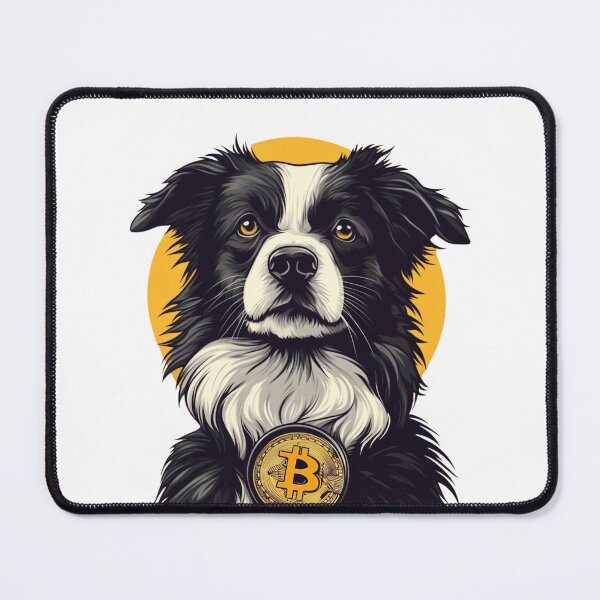 Item preview, Border Collie with Bitcoin designed and sold by NicolasGlowArt.