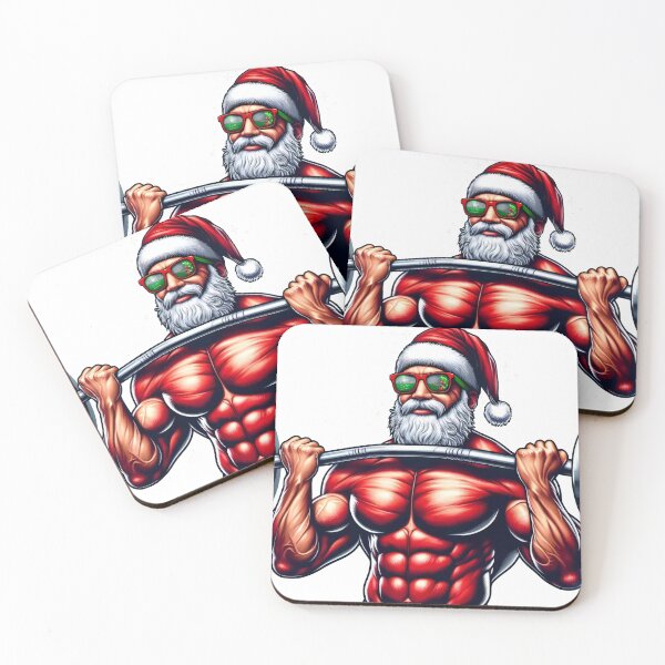 Item preview, Santa Powerlifting Christmas Barbell Scene designed and sold by AIARTIST1.