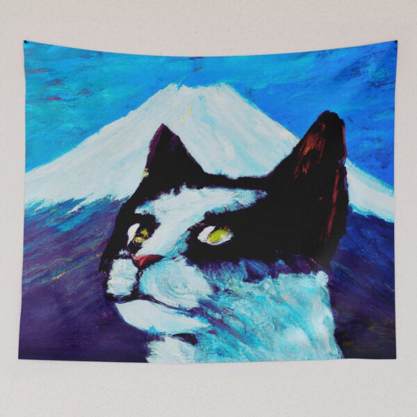 Item preview, a cat and fuji mountain designed and sold by MerryCrown.